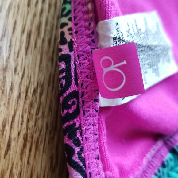 (L) OP Multicolored Animal Print Bikini Swimsuit Set Rainbow Zebra Leopard Beach - Picture 7 of 8